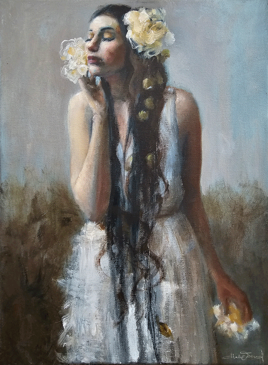 Walk with flowers