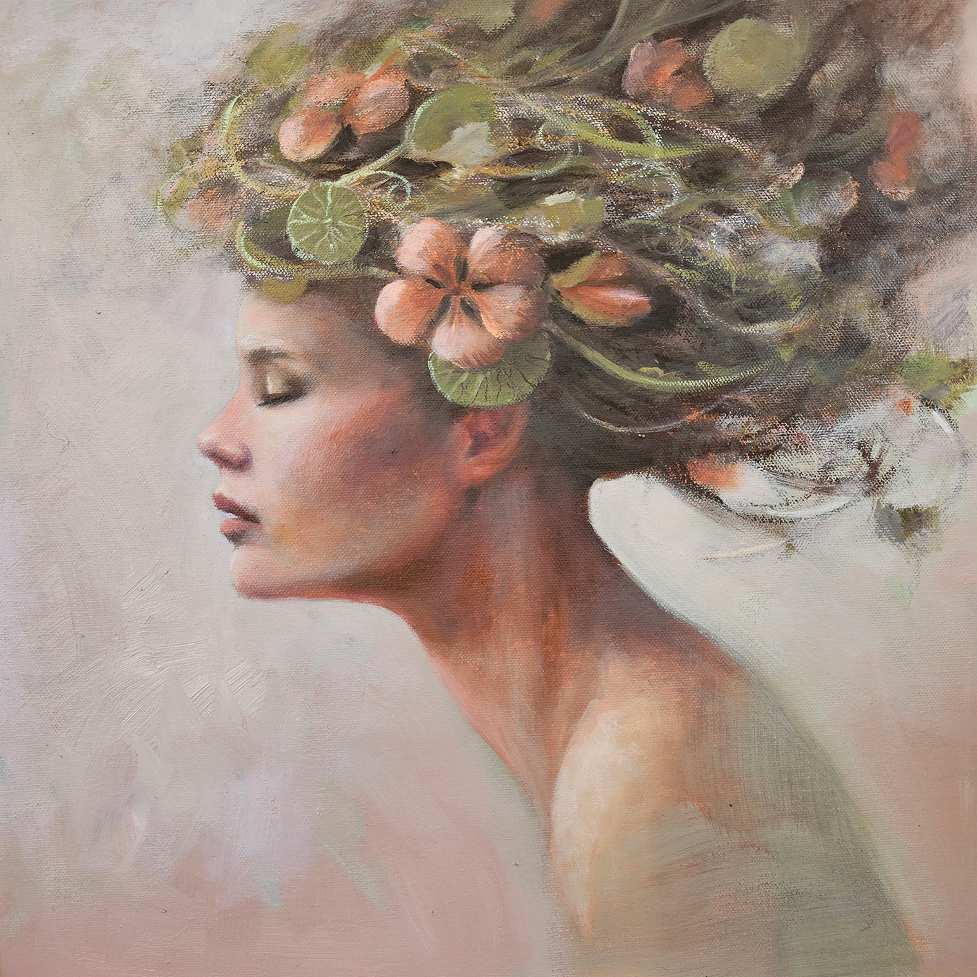 She blooms quietly